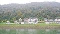 beautiful sceneries, historical houses castles , commercial ships along Rhine Danube river