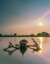 Sunset sky on Lake Tanjung Burung Indonesia Royalty Free Stock Photo