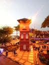 Beautiful scenery with the ancient building at the theme park malacca Royalty Free Stock Photo
