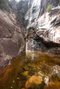 Beautiful scenery of Apong Jatuh waterfall at Gunung Ledang