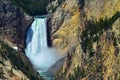 Beautiful scenery of Artist Point waterfall in Grand Canyon of Yellowstone