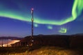 Beautiful scenery of aurora borealis in the night sky in Tromso Lofoten Islands, Norway Royalty Free Stock Photo