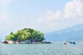 Beautiful Scenery of Barahi Island Temple on Phewa Lake Royalty Free Stock Photo