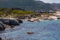 Beautiful scenery of a beach full of rocks in Cape of Good Hope, Cape Town, South Africa Royalty Free Stock Photo