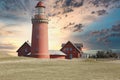 Beautiful scenery of the Bovbjerg Lighthouse in Lemvig, Denmark