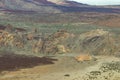 Beautiful scenery of caldera and Roques de Garcia. View from the mountain range surrounding the Teide volcano. National Park Teide Royalty Free Stock Photo