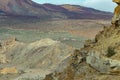 Beautiful scenery of caldera and Roques de Garcia. View from the mountain range surrounding the Teide volcano. National Park Teide Royalty Free Stock Photo