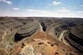 Beautiful scenery of a canyon landscape in San Juan River at Goosenecks State Park, Utah - USA Royalty Free Stock Photo