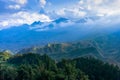 Beautiful scenery of Cat Cat village. Rice field terraces. Mountain view in the clouds. Royalty Free Stock Photo