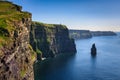 Beautiful scenery of the Cliffs of Moher in County Clare, Ireland Royalty Free Stock Photo