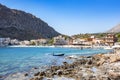 Beautiful scenery from the coastal village of Gerolimenas and the old harbor. It is a small picturesque fishing village in Mani