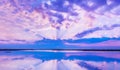 Beautiful scenery with colorful sky, beautiful water reflectioncloud, clouds and sunbeams.Artistic picture. Beauty world. Panorama Royalty Free Stock Photo