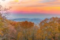 Beautiful scenery of colorful vegetation and mountains during the autumn season Royalty Free Stock Photo