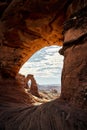 Beautiful scenery of the Delicate Arch in Arches National Park, Utah - USA Royalty Free Stock Photo