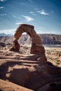 Beautiful scenery of the Delicate Arch in Arches National Park, Utah - USA Royalty Free Stock Photo