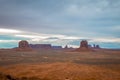 Beautiful scenery of the famous Monument Valley in Utah, USA under a cloudy sky Royalty Free Stock Photo