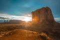 Beautiful scenery of the famous Monument Valley in Utah, USA under a cloudy sky Royalty Free Stock Photo