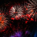 Beautiful scenery of festive fireworks in Karabagh Royalty Free Stock Photo