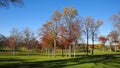 The beautiful scenery of a golf course in a country club in fall in Wilmington, Delaware, USA Royalty Free Stock Photo