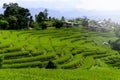 Beautiful scenery of Green terraced rice fields, hill cultivation at Pa Pong Pieng, Mae Chaem, Chiang Mai, Thailand