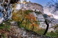 Beautiful scenery of high cliffs and hills of Lake Garda, Italy Royalty Free Stock Photo