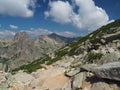 beautiful scenery of high mountain lake in corsician alpes with