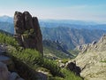 beautiful scenery of high mountain lake in corsician alpes with