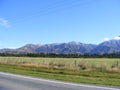 Beautiful scenery of high rocky mountains on South Island, New Zealand Royalty Free Stock Photo