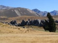 Beautiful scenery of high rocky mountains on South Island, New Zealand Royalty Free Stock Photo