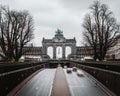 Beautiful scenery of Jubelpark under a cloudy sky in Brussels, Belgium