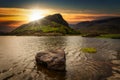 Beautiful scenery of the Killarney lake at sunset in county Kerry, Ireland Royalty Free Stock Photo