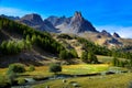 Beautiful scenery of a landscape of forests and mountains under a clear blue sky