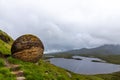 Beautiful scenery of a loch in Knockan Crag National Nature Reserve in Northwest Highlands, Scotland