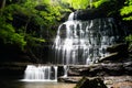 Beautiful scenery of Machine Falls surrounded by greenery in Tullahoma, TN Royalty Free Stock Photo