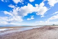 Beautiful scenery of the Nairn beach on a summer day, Scotland under a cloudy sky Royalty Free Stock Photo
