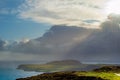 Beautiful scenery of ocean, isles and mountains in Isle of Skye, Scotland Royalty Free Stock Photo