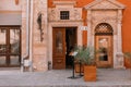 Beautiful scenery of the old city: streets, roofs, sights, doors