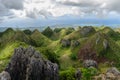 Beautiful scenery of Osmena Peak in the Philippines under the cloudy sky