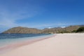 Beautiful pink beach under blue sky Royalty Free Stock Photo