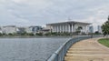 The beautiful scenery at public recreational park in Ayer 8 Putrajaya. Lakeside view and walking path Royalty Free Stock Photo