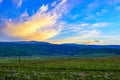 The beautiful scenery of the Qinghai - Tibetan plateau at sunset, Qinghai province, China