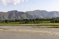 Beautiful scenery of rice fields and river swat, Pakistan