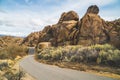 Beautiful scenery road in Alabama Hills in California, United States Royalty Free Stock Photo