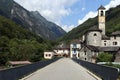 Beautiful scenery on the road to the mountain Swiss village in Lavertezzo, Verzasca valley, Switzerland Royalty Free Stock Photo