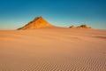 Beautiful scenery of sand dunes in the Slowinski National Park at sunset, Leba. Poland Royalty Free Stock Photo