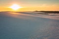 Beautiful scenery of sand dunes in the Slowinski National Park at sunset, Leba. Poland Royalty Free Stock Photo