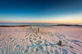 Beautiful scenery of sand dunes in the Slowinski National Park at sunset, Leba. Poland Royalty Free Stock Photo