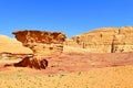 Scenic Beautiful Nature Peculiar Rock Shape at Wadi Rum Desert, Jordan