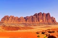 Scenic Landscape Rocky Mountain in Wadi Rum Desert, Jordan Royalty Free Stock Photo