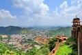 Beautiful Scenery Scenic View of Amer Fort and the Old Town of Amer from Jaigarh Fort in Rajastan Region, India